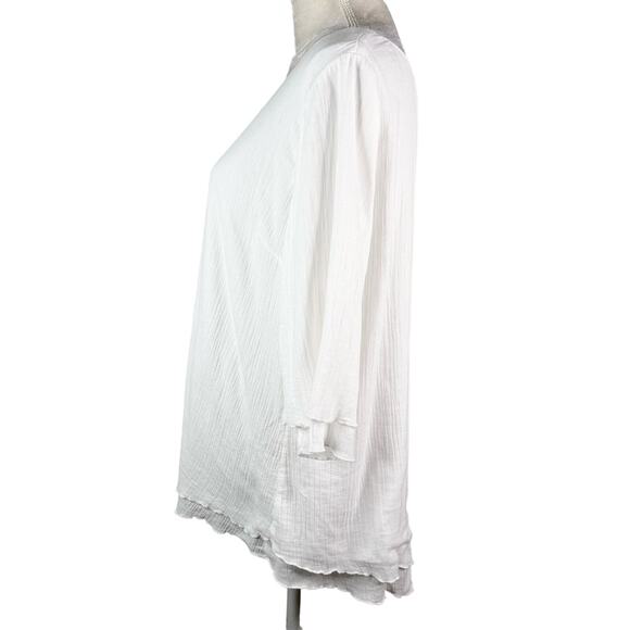 Soft Surroundings Siesta Key Tunic White Large Gauze Layered - Picture 8 of 13